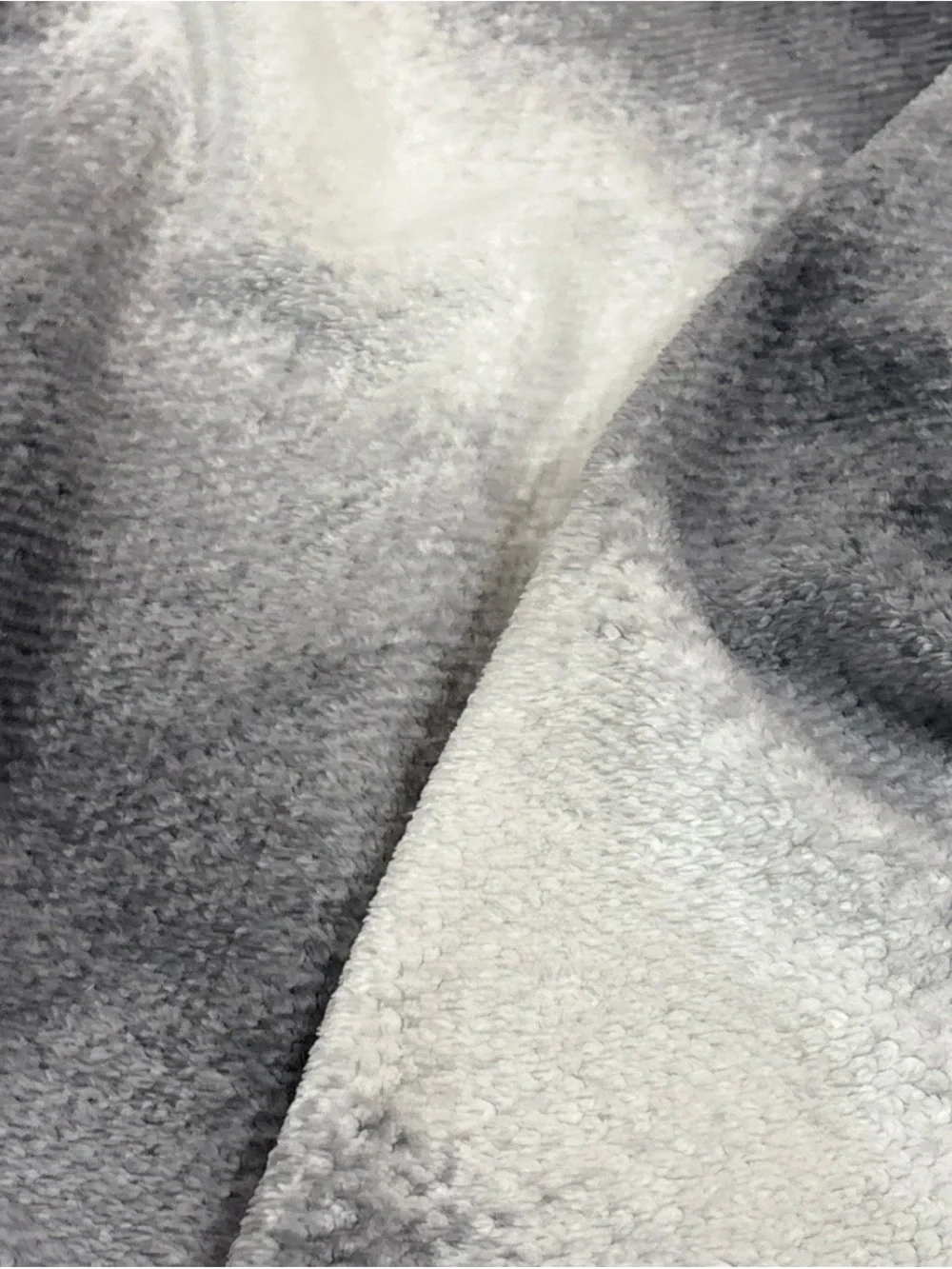 Mon Chateau Luxury Collection Blanket Throw 60”x70” Grey White Ombré Textured